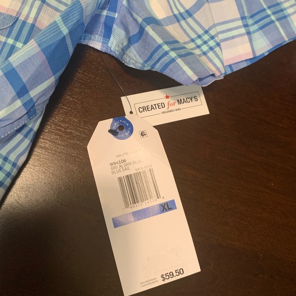 Nautica Mens Plaid Shirt XL NWT - Picture 7 of 7